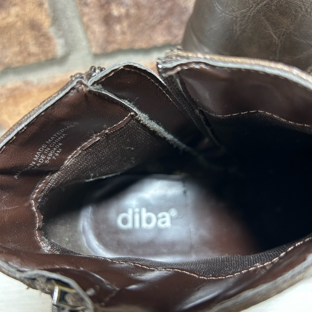 DIBA Brown Faux-Leather Ankle Boots - Picture 9 of 12